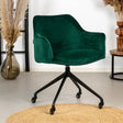 Dining room chair with wheels Quinn dark green velvet - image 1
