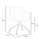 Dining room chair with wheels Quinn taupe velvet - image 8