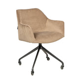 Dining room chair with wheels Quinn taupe velvet - image 5
