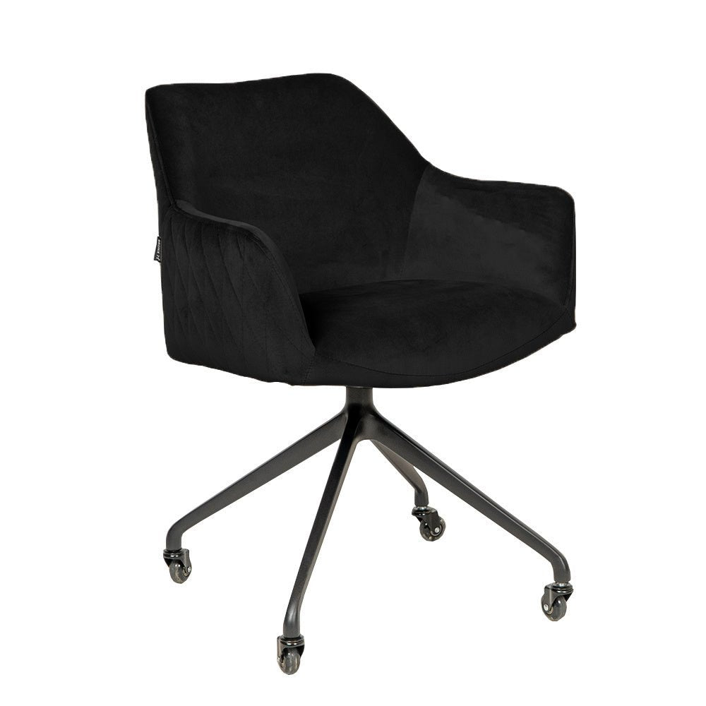 Dining room chair with wheels Quinn black velvet - image 4