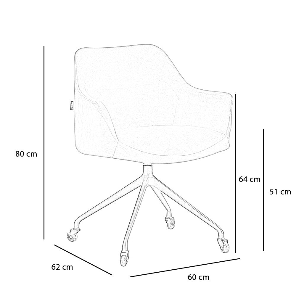 Dining room chair with wheels Quinn black velvet - image 7