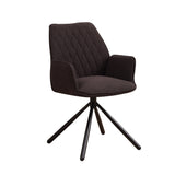 Dining room chair Novan bouclé Dimehouse Brown LxWxH 67x59x57 Fabric White photo diagonal front view