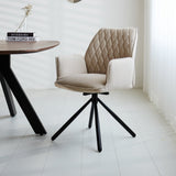 Dining room chair Novan bouclé Dimehouse Beige LxWxH 67x59x57 Fabric Atmospheric photo diagonal front view