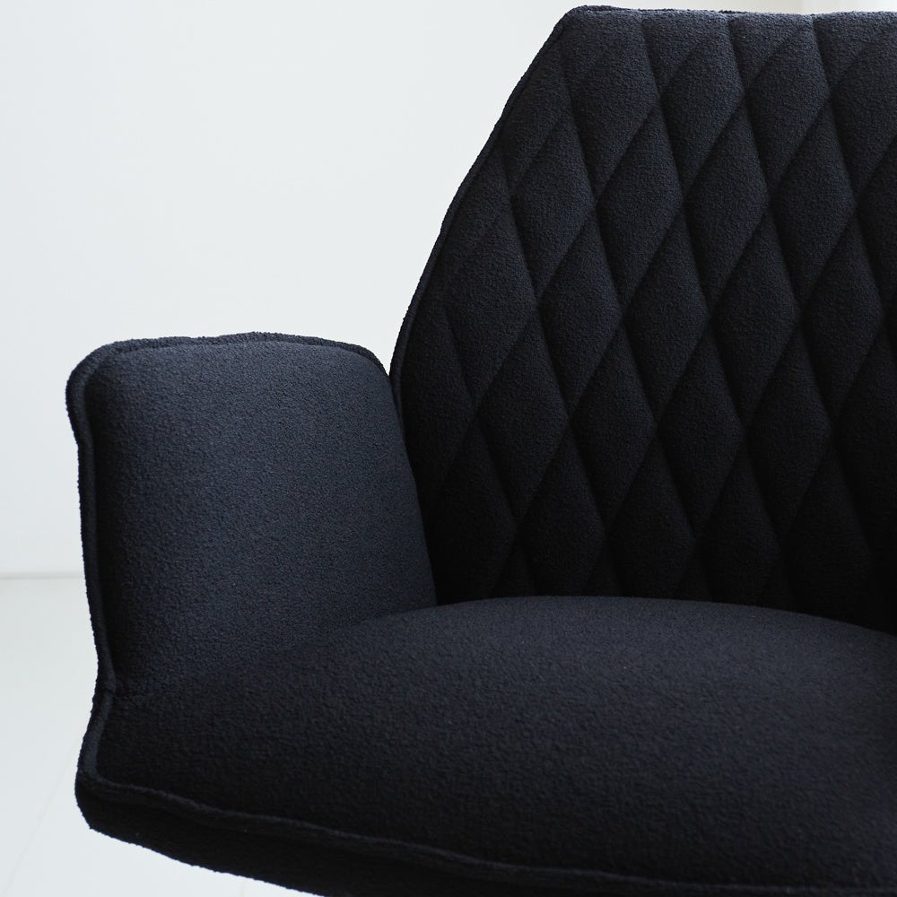 Dining room chair Novan bouclé Dimehouse Black LxWxH 67x59x57 Fabric Atmospheric photo detail