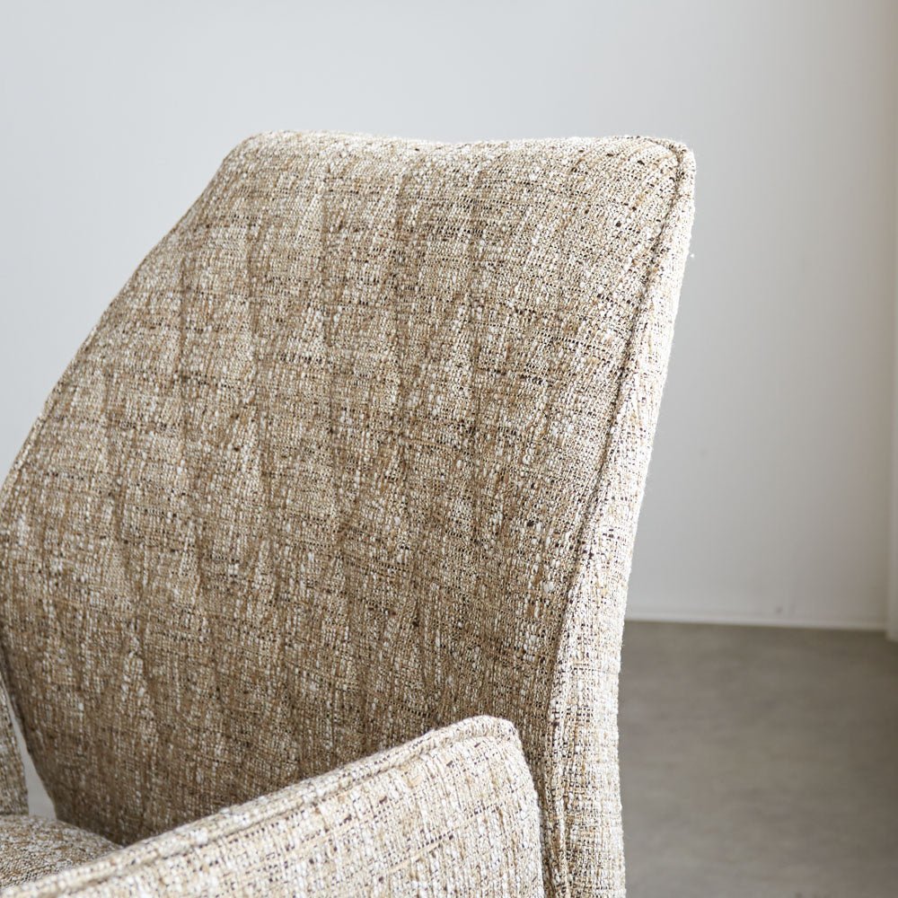 Dining room chair Novan chenille Dimehouse Beige LxWxH 71x64x56 Fabric Atmospheric photo detail
