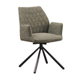 Dining room chair Novan chenille Dimehouse Green LxWxH 71x64x56 Fabric White photo diagonal front view