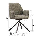 Dining room chair Novan chenille Dimehouse Green LxWxH 71x64x56 Fabric White photo size indication