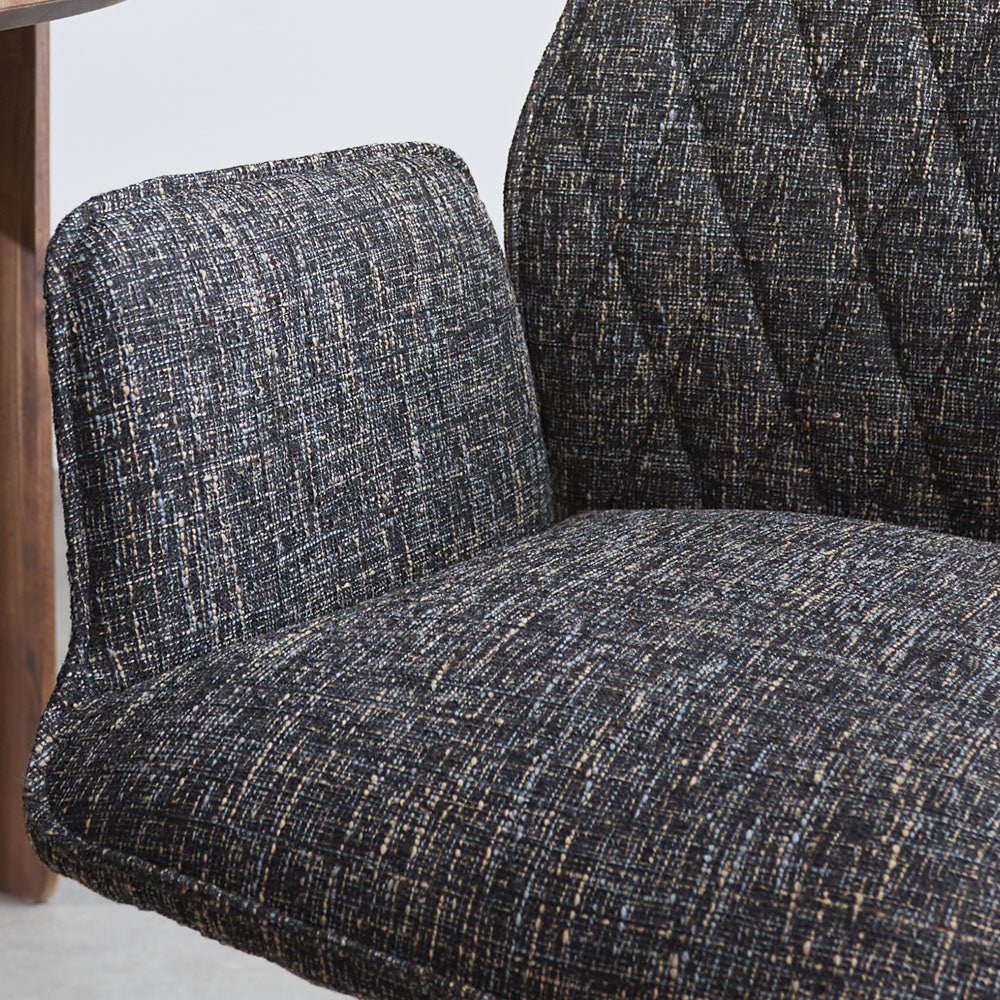 Dining room chair Novan chenille Dimehouse Black LxWxH 71x64x56 Fabric Atmospheric photo detail