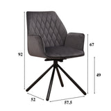 Dining room chair Novan velvet Dimehouse Anthracite LxWxH 71x64x56 Fabric White photo size indication