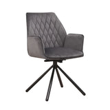 Dining room chair Novan velvet Dimehouse Anthracite LxWxH 71x64x56 Fabric White photo diagonal front view