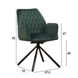 Dining room chair Novan velvet Dimehouse Green LxWxH 71x64x56 Fabric White photo size indication