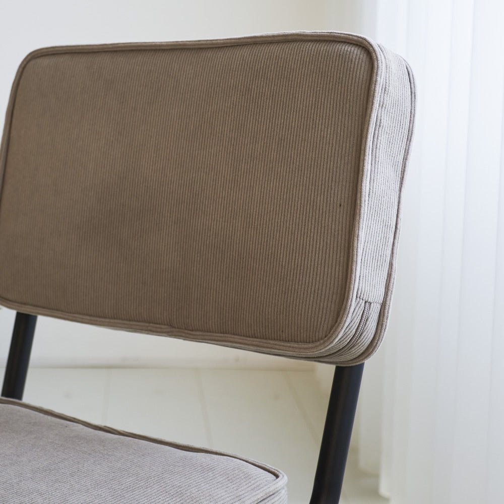 Dining room chair Remo ribbed fabric Dimehouse Gray LxWxH 56x55x52 Rib fabric Atmospheric photo detail