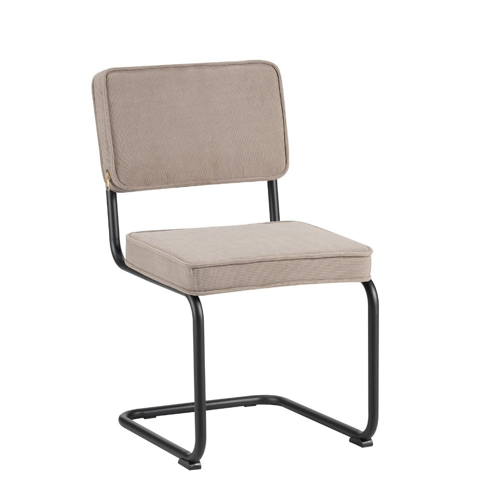 Dining room chair Remo ribbed fabric Dimehouse Gray LxWxH 56x55x52 Rib fabric White photo diagonal front view