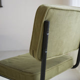 Dining room chair Remo ribbed fabric Dimehouse Green LxWxH 56x55x52 Rib fabric Atmospheric photo detail