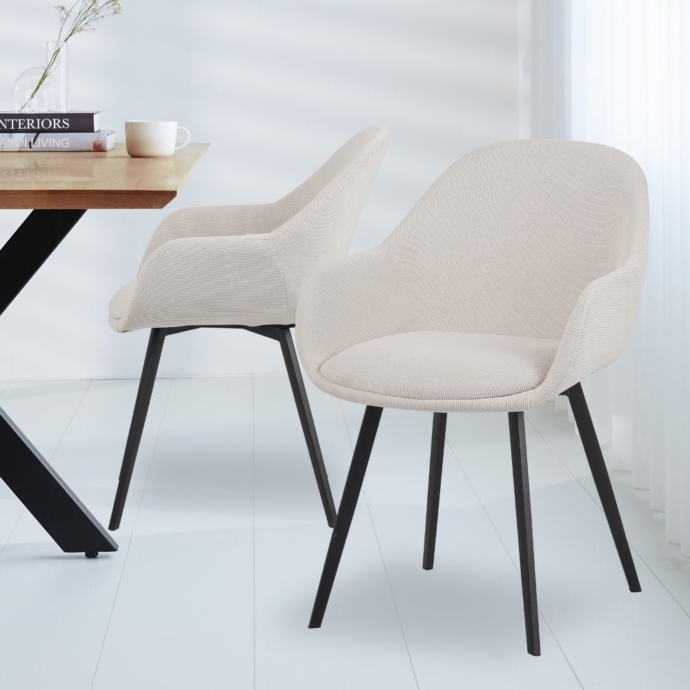 Dining room chair Remy Dimehouse Beige LxWxH 64x59x58 Atmospheric photo diagonal front view