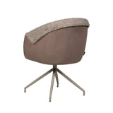Eetkamerstoel Riley draaibaar bouclé bruin Bouclé