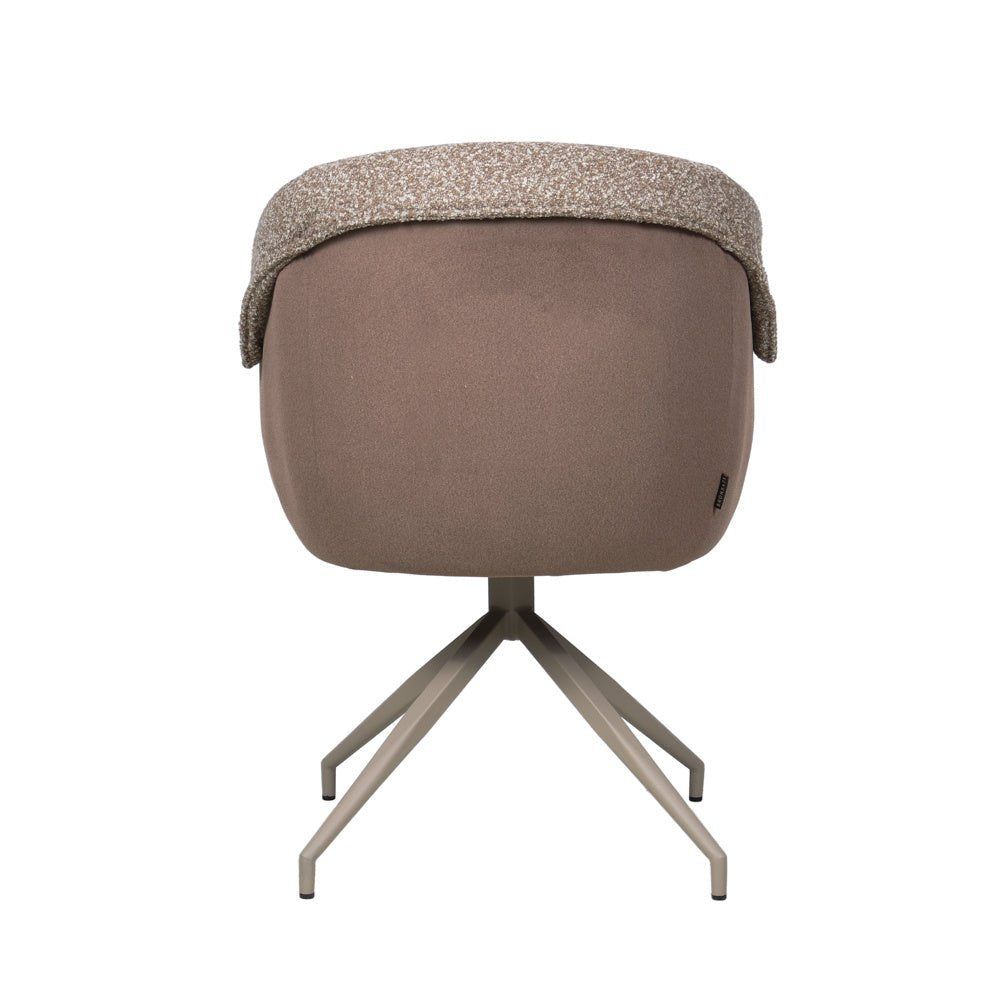 Eetkamerstoel Riley draaibaar bouclé bruin Bouclé