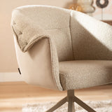 Eetkamerstoel Riley draaibaar bouclé taupe Bouclé