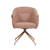 Eetkamerstoel Riley draaibaar bouclé terracotta Bouclé