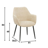 Dining room chair Sev Dimehouse Beige LxWxH 68x62x61 Fabric White photo size indication