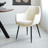Dining room chair Sev Dimehouse White LxWxH 68x62x61 Fabric Atmospheric photo diagonal front view