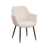 Dining room chair Sev Dimehouse White LxWxH 68x62x61 Fabric White photo diagonal front view