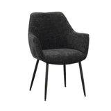 Dining room chair Sev Dimehouse Black LxWxH 68x62x61 Fabric White photo diagonal front view