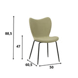 Dining room chair Sia Dimehouse Green LxWxH 72x55x51 Fabric White photo size indication