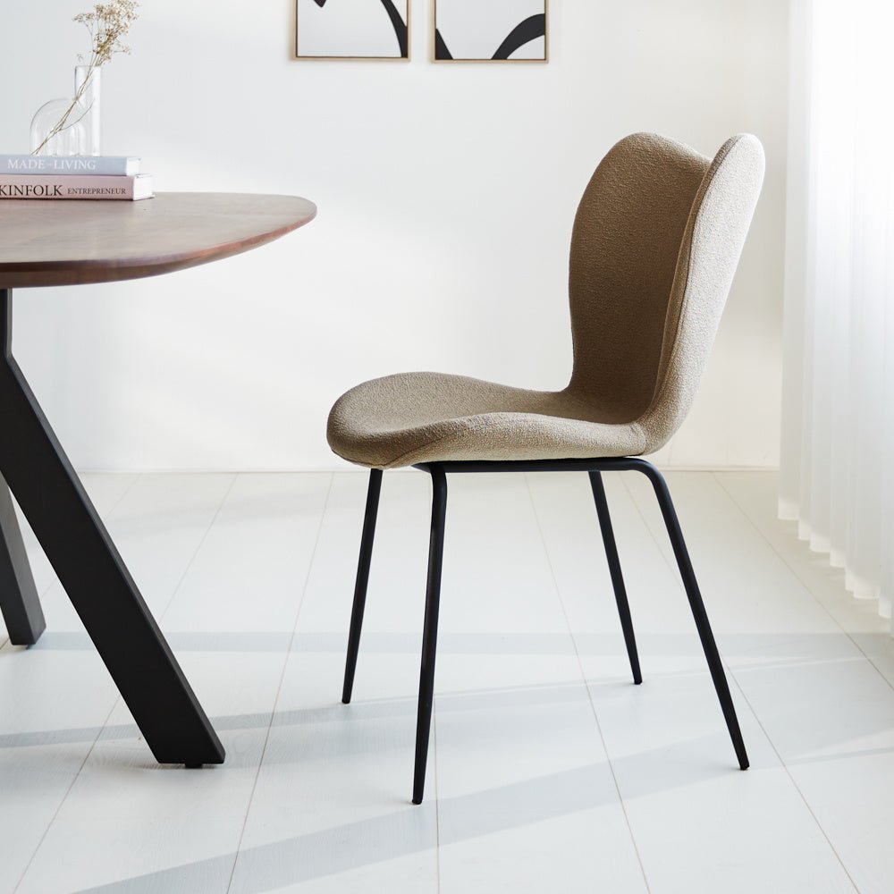 Dining room chair Sia Dimehouse Taupe LxWxH 72x55x51 Fabric Atmospheric photo side view