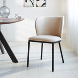 Dining room chair Tess Dimehouse Beige LxWxH 65x62x56 Fabric Atmospheric photo diagonal front view