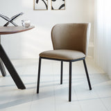 Dining room chair Tess Dimehouse Taupe LxWxH 65x62x56 Fabric Atmospheric photo diagonal front view
