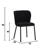 Dining room chair Tess Dimehouse Black LxWxH 65x62x56 Fabric White photo size indication
