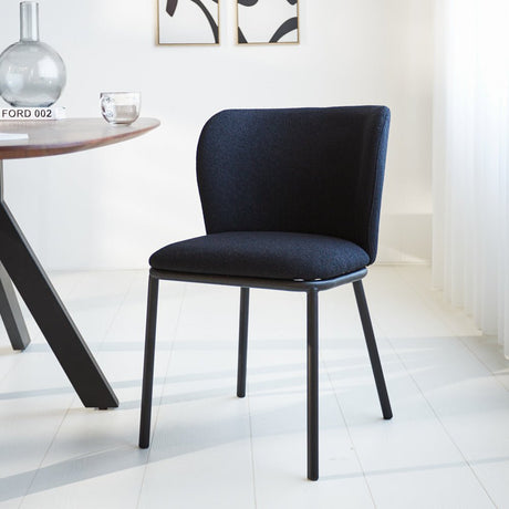 Dining room chair Tess Dimehouse Black LxWxH 65x62x56 Fabric Atmospheric photo diagonal front view