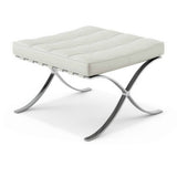 Footstool Expo Premium Dimehouse White LxWxH 63x62x36 Leather White photo diagonal front view