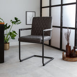 Dining room chair Dean Dimehouse Anthracite LxWxH 70x58x57 Fabric Atmospheric photo diagonal front view