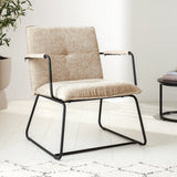 Hailey Chenille armchair Dimehouse Beige LxWxH 66x64x37 Fabric Atmospheric photo diagonal front view