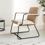 Hailey Chenille armchair Dimehouse Beige LxWxH 66x64x37 Fabric Atmospheric photo side view