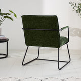 Hailey Chenille armchair Dimehouse Dark green LxWxH 66x64x37 Fabric Atmospheric photo diagonal rear view