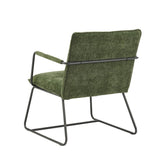 Hailey Chenille armchair Dimehouse Dark green LxWxH 66x64x37 Fabric White photo diagonal rear view