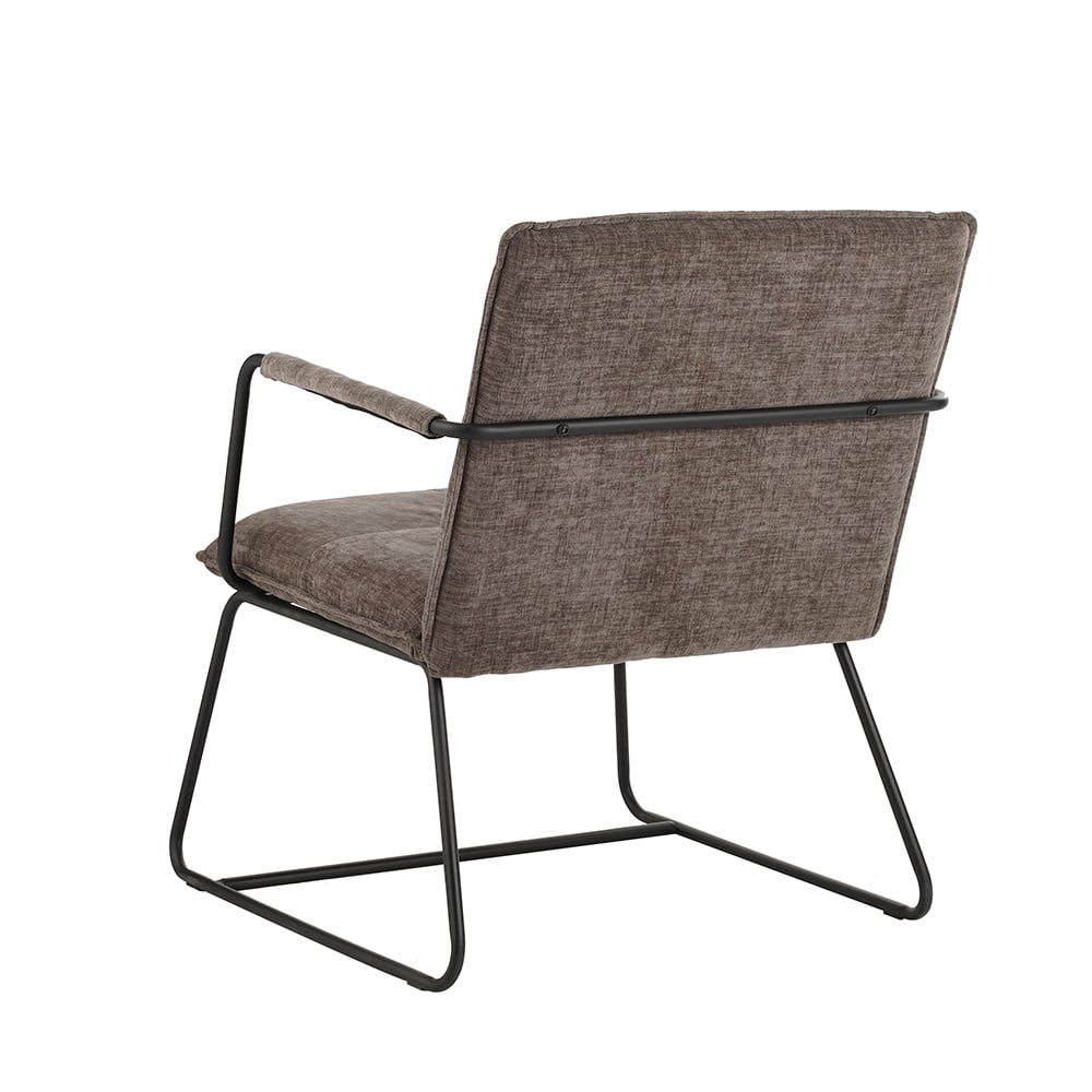 Hailey Chenille armchair Dimehouse Gray LxWxH 66x64x37 Fabric White photo diagonal rear view