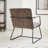 Hailey Chenille armchair Dimehouse Gray LxWxH 66x64x37 Fabric Atmospheric photo diagonal rear view