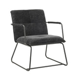 Hailey Chenille armchair Dimehouse Black LxWxH 66x64x37 Fabric White photo diagonal front view