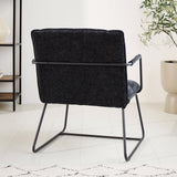 Hailey Chenille armchair Dimehouse Black LxWxH 66x64x37 Fabric Atmospheric photo diagonal rear view