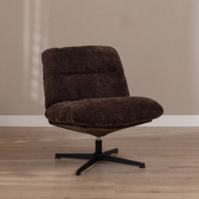 Fauteuil Sara draaibaar velvet bruin