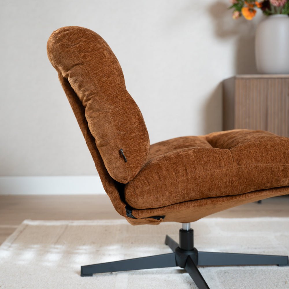 Fauteuil Sara draaibaar velvet oker Geel