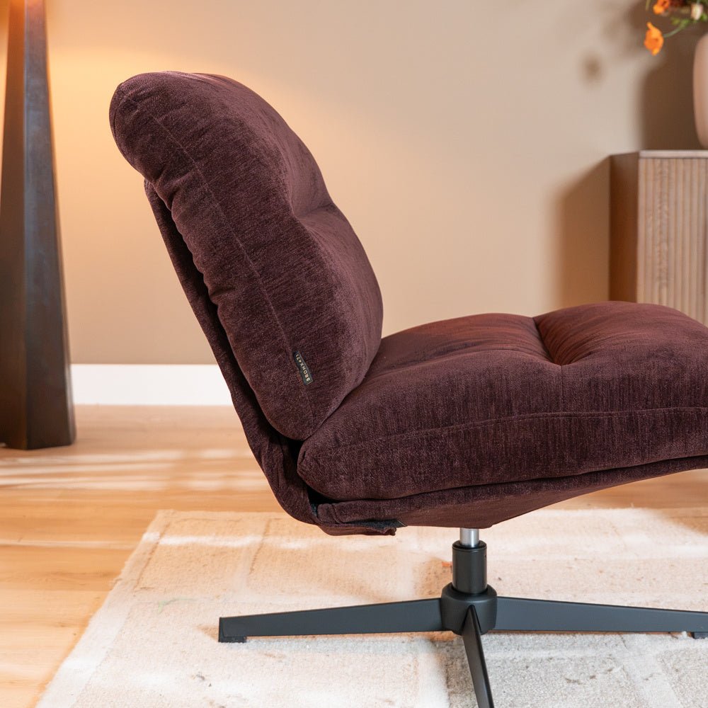 Fauteuil Sara draaibaar velvet paars