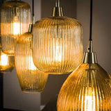 Hanging lamp Ella DH Interior Amber color glass LxWxH 127x48x27 Amber color glass Atmospheric photo detail