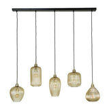 Hanging lamp Ella DH Interior Amber color glass LxWxH 127x48x27 Amber color glass White photo front view