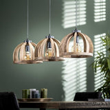 Hanging lamp Madri DH Interior Mango LxWxH 102x38x35 Mango wood Atmospheric photo diagonal front view
