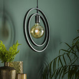 Hanging lamp Otan DH Interior Charcoal LxWxH 46x46x10 Metal Atmospheric photo diagonal front view